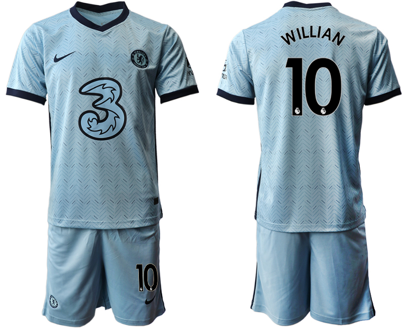 Men 2020-2021 club Chelsea away Light blue #10 Soccer Jerseys1